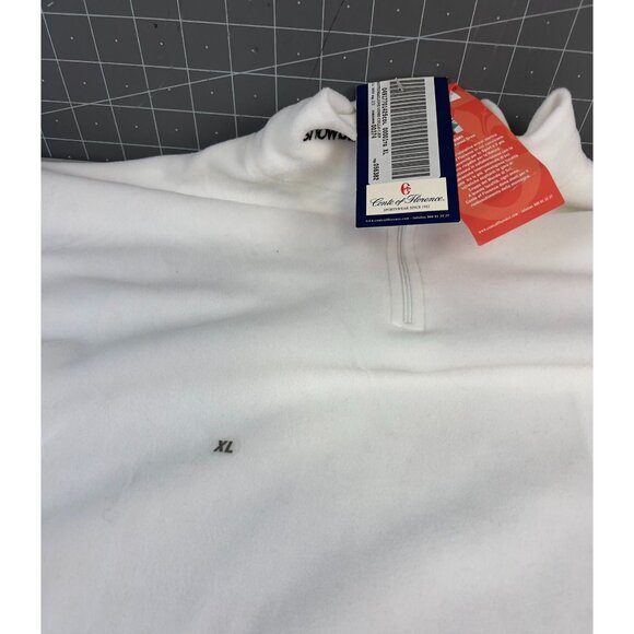 Conte Of Florence Men's Fleece Pullover Mock Neck Top Sz XL White "Snowbird" - Picture 3 of 10